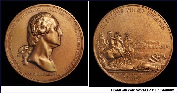 Washington Before Boston, US Mint Restrike of Revolutionary War medal.