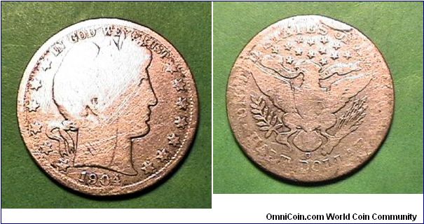 1904O (New Orleans mint) Barber Half Dollar