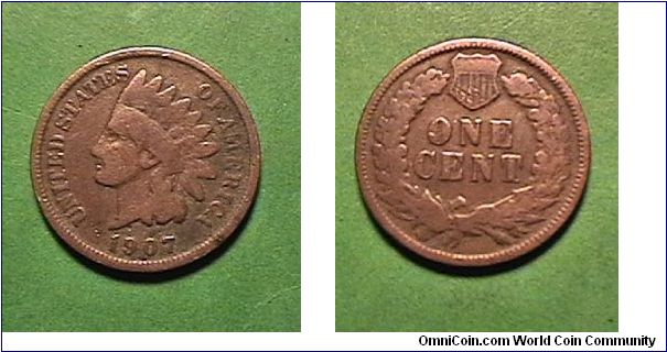 US 1907 Indian head Cent