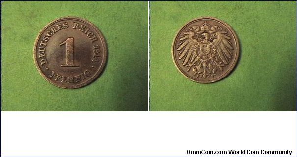 German Empire 1914-A 1 PFENNIG