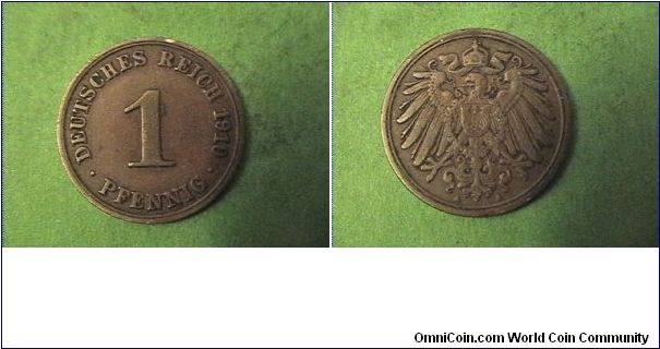 German Empire 1910-A 1 PFENNIG