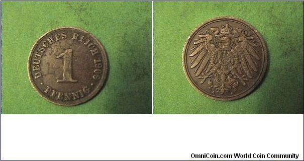 German Empire 1909-A 1 PFENNIG