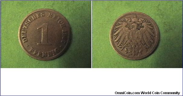 German Empire 1907-A 1 PFENNIG