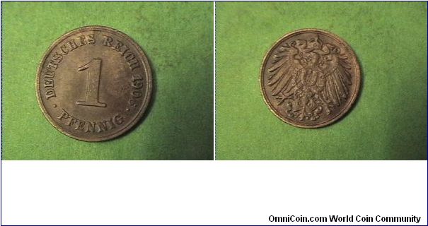 German Empire 1906-G 1 PFENNIG