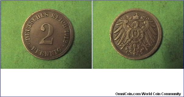 German Empire 1912-A 2 PFENNIG