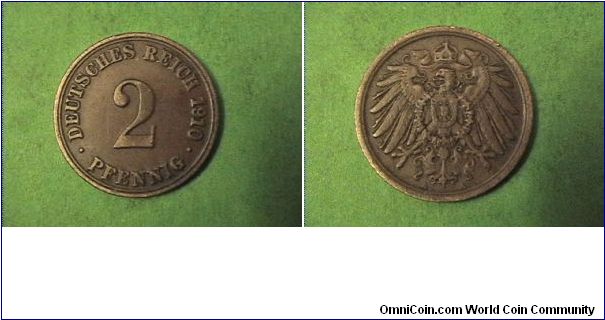 German Empire 1910-A 2 PFENNIG