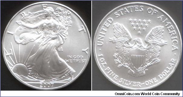 The 2007 Silver Eagle, courtesy of a friend in Maine.