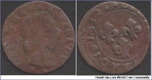 Denier Tournois of William of Orange. Unfortunately the scan makes the coin look a lot worse than it actually is.