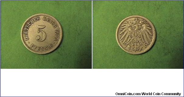 German Empire 1914-A 5 PFENNIG