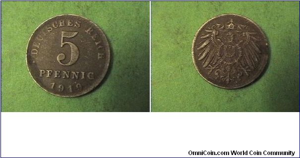 German Empire 1919-A 5 PFENNIG 
iron