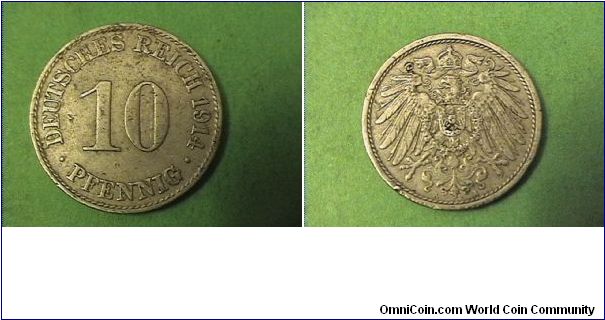 German Empire 1914-A 10 PFENNIG
copper-nickel