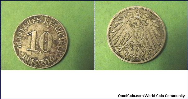 German Empire 1913-A 10 PFENNIG