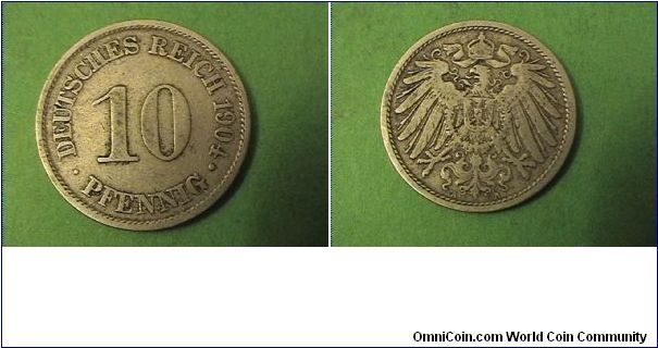 German Empire 1904-A 10 PFENNIG