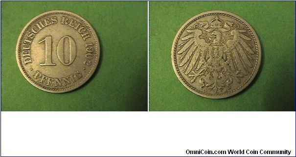 German Empire 1902-A 10 PFENNIG