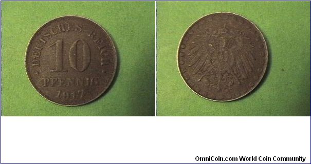 German Empire 1917
10 PFENNIG iron