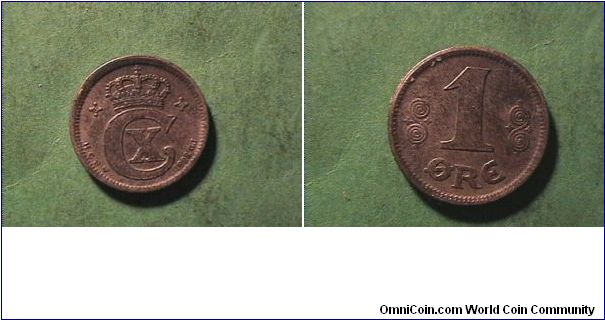 1 ORE
1921 HCN GJ 
CHRISTIAN X 
bronze