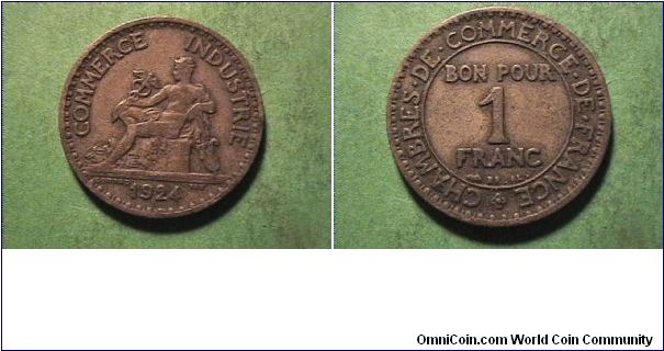 COMMERCE INDUSTRIE
CHAMBERS DE COMMERCE DE FRANCE BON POUR 1 FRANC
alum-bronze