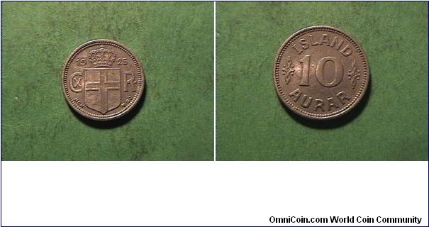 10 AURAR 1925 HCN GJ
CHRISTIAN X
copper-nickel