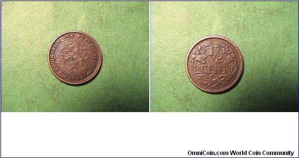 KONINGRIJK DER NEDERLANDEN
1/2 CENT
bronze