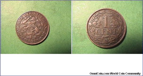 KONINGRIJK DER NEDERLANDEN
1 CENT
bronze
