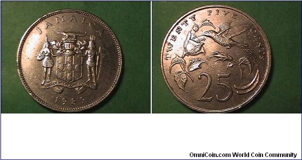 JAMAICA
TWENTY FIVE CENTS
copper-nickel