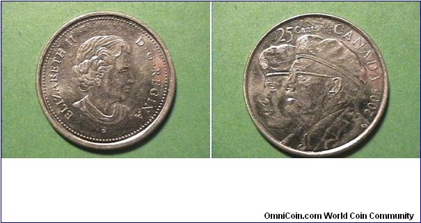 ELIZABETH II DG REGINA
25 CENTS
nickel