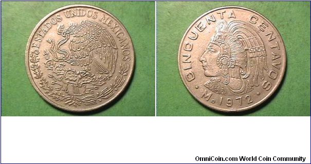 ESTADOS UNIDOS MEXICANOS
CINCUENTA CENTAVOS
Mo mint
copper-nickel