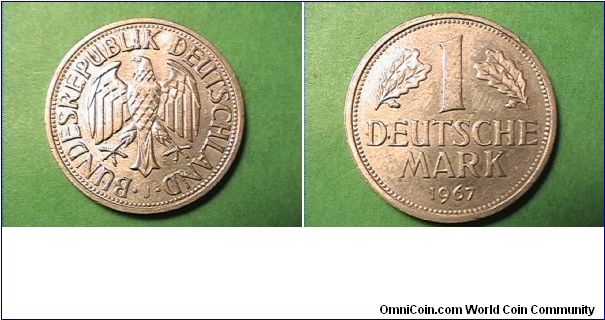 BUNDESREPUBLIK DEUTSCHLAND
1 DEUTSCHE MARK
1967-J
copper-nickel
