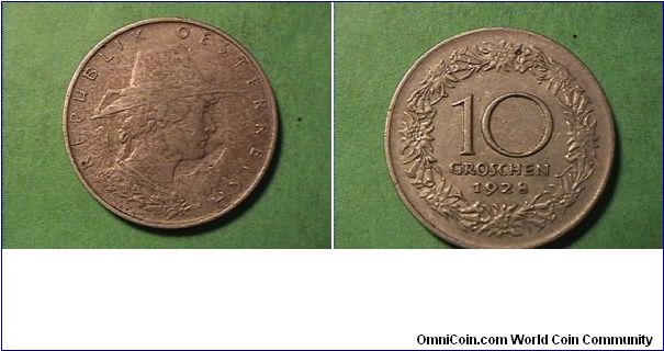 REPUBLIK OESTERREICH
10 GROSCHEN
copper-nickel