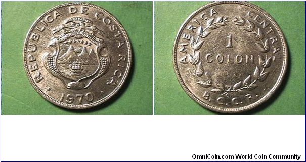 REPUBLICA DE COSTA
AMERICA CENTRAL 1 COLON
B.C.C.R.
copper-nickel