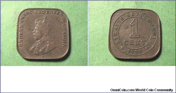 GEORGE V KING AND EMPEROR OF INDIA
STRAITS SETTLEMENT
1 CENT
bronze
