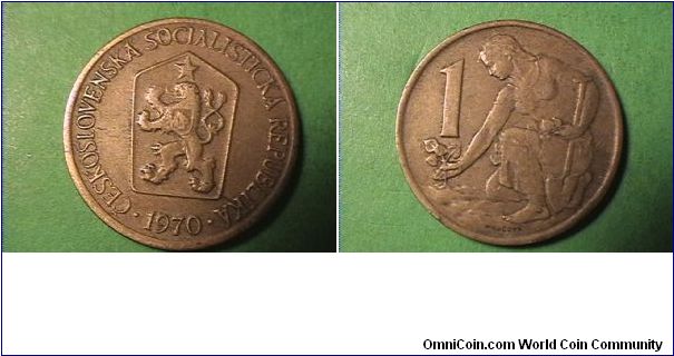 CESKOSLOVENSKA SOCIALISTICKA REPUBLIKA
1 KORUNA
alum-bronze