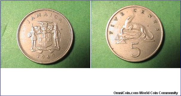 JAMICA
FIVE CENTS
copper-nickel