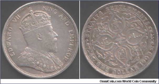 Straits Dollar issued  during reign of Edward VII