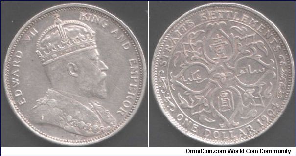 Straits Dollar issued  during reign of Edward VII
