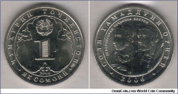 1 somoni 2006 (2nd type)

http://ciscoins.narod.ru/