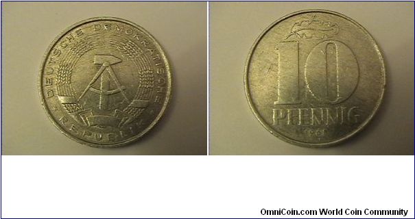 East German
DEUTSCHE DEMOKRATISCHE REPUPLIK
10 PFENNIG
alum