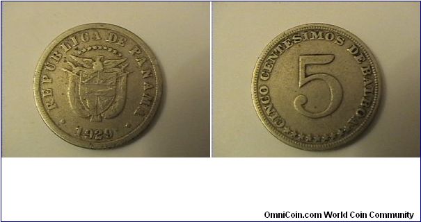 REPUBLICA DE PANAMA
CINCO CENTESIMOS DE BALBOA
copper-nickel