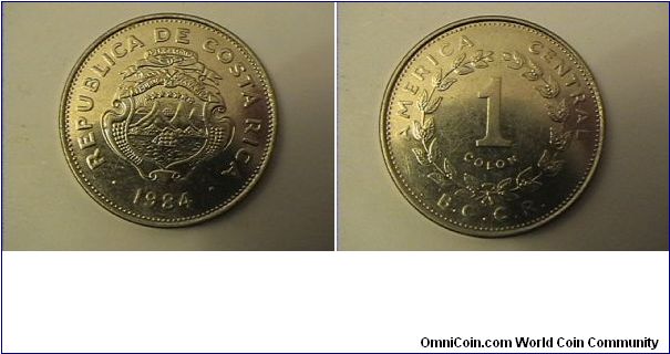 REPUBLICA DE COSTA RICA
AMERICA CENTRAL
1 COLON
B.C.C.R.
stainless steel