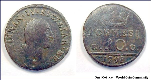 Kingdom of Naples.
Ferdinand IV.

10 Tornesi

Copper