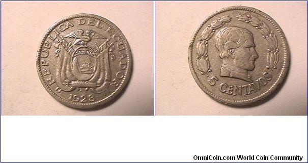 REPUBLICA DEL ECUADOR
5 CENTAVOS
nickel