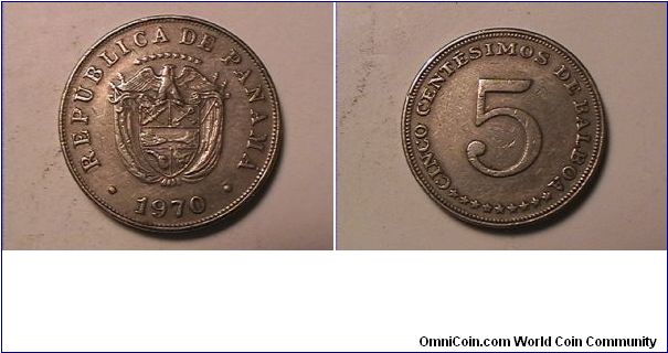 REPUBLICA DE PANAMA
CINCO CENTESIMOS DE BALBOA
copper-nickel