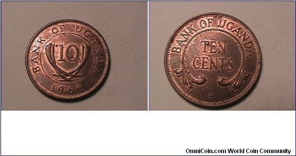 BANK OF UNGANDA
10 CENTS
bronze