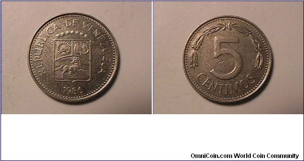 REPUBLICA DE VENEZUELA
5 CENTIMOS
copper-nickel-clad steel