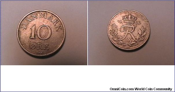 DANMARK
10 ORE
1958-CS
copper-nickel