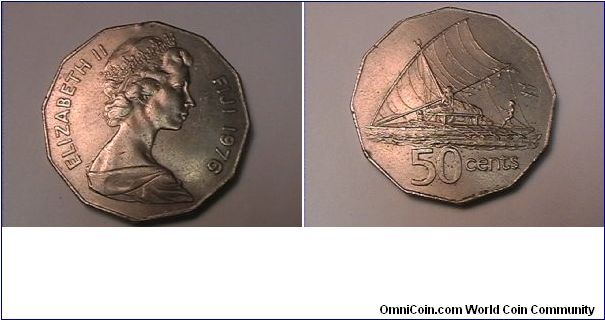ELIZABETH II FIJI
50 CENTS
copper-nickel