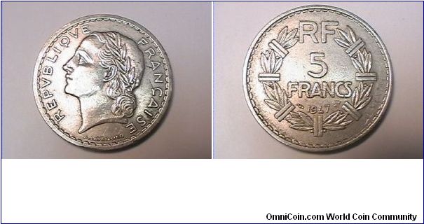 REPVBLIQVE FRANCAISE
5 FRANCS
alum