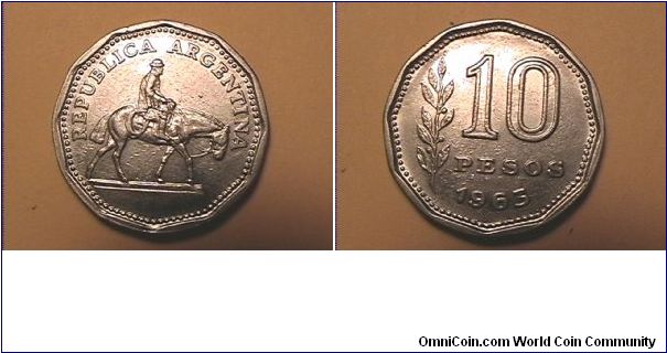 REPUBLICA ARGENTINA
10 PESOS
nickel clad steel