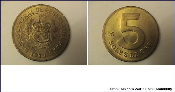 BANCO CENTRAL DE RESERVA DEL PERU
5 SOLES DE ORE
LIMA MINT
brass