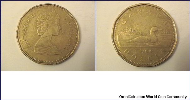 ELIZABETH II DG REGINA
CANADA DOLLAR
aureate-bronze plated nickel